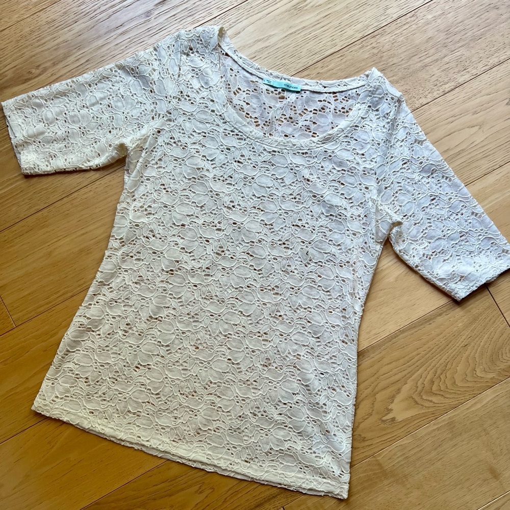 🎉5/$20🎉 MAURICES NWOT Cream Lace Blouse with scoop neck